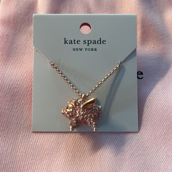 Kate Spade New York Pink Pave Pig Necklace - New with Tags and Jewelry Pouch